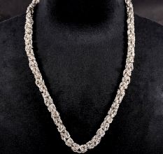 Silver Plated Brass Designer Chain Necklace for Men Gift for Him